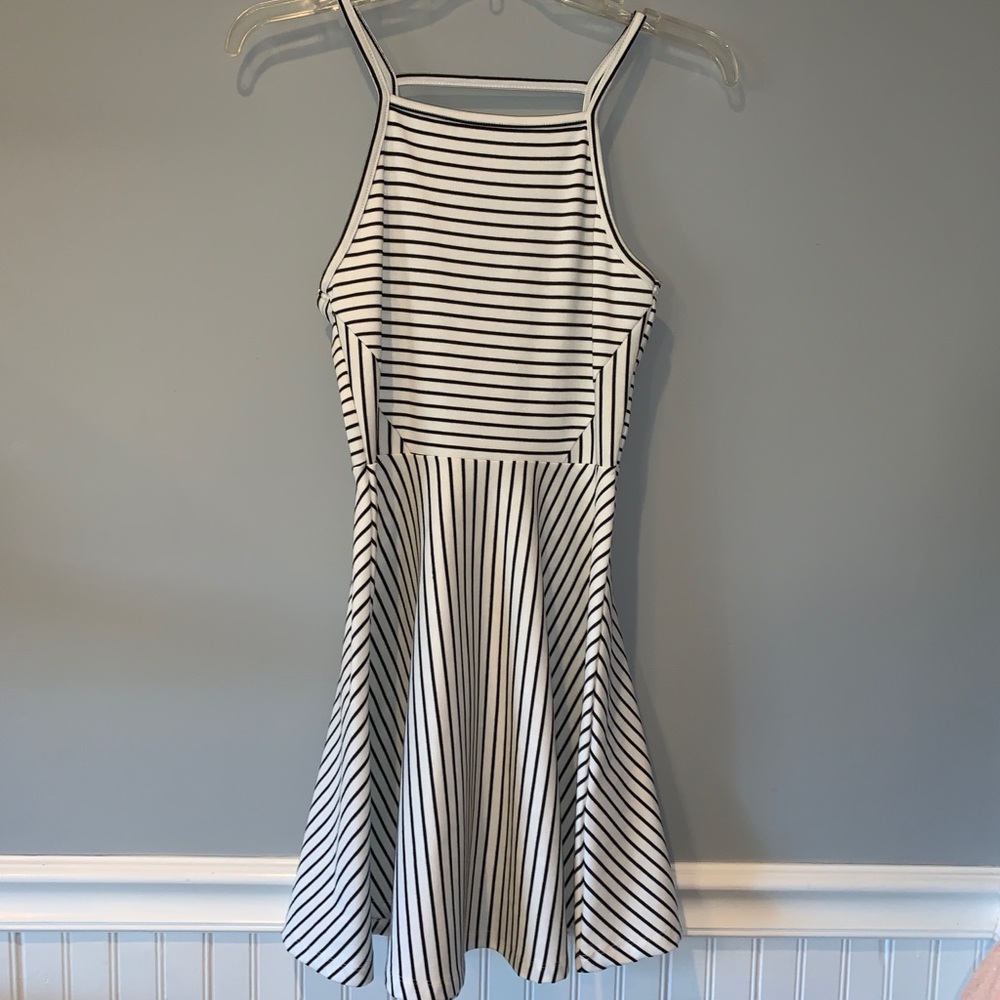 White and Black Striped Dress
